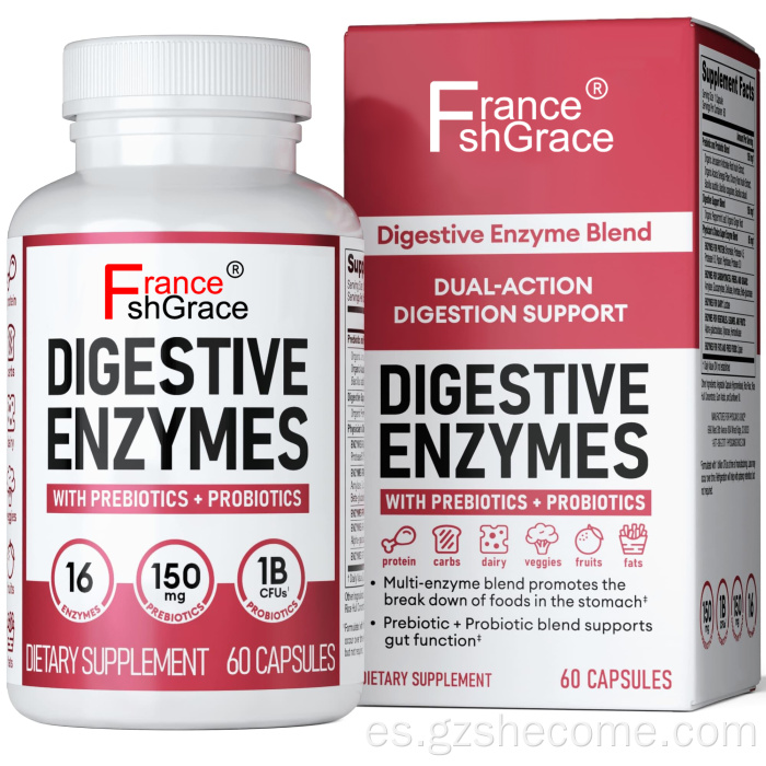 Prebióticos orgánicos Cápsulas de probióticos para la salud digestiva